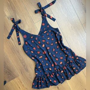 Judith March Navy and Red Patterned Shift Sun Dress